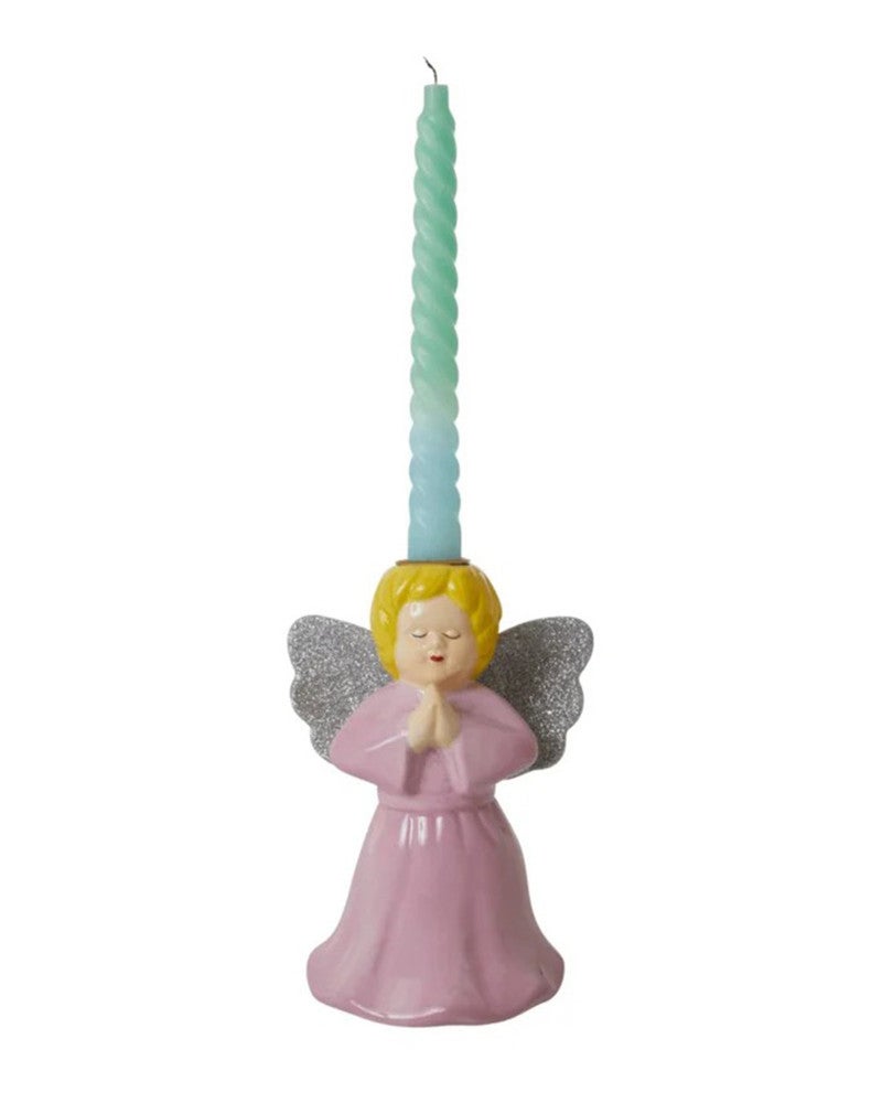 AS00 RICE Ceramic Candleholder Angel Shaped Pink Roze KL AS00 RICE Ceramic Candleholder Angel Shaped Pink Roze KL