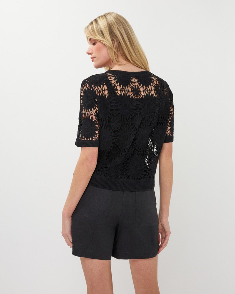 Cardigan crochet s/slve Zwart 1 Cardigan crochet s/slve Zwart 1