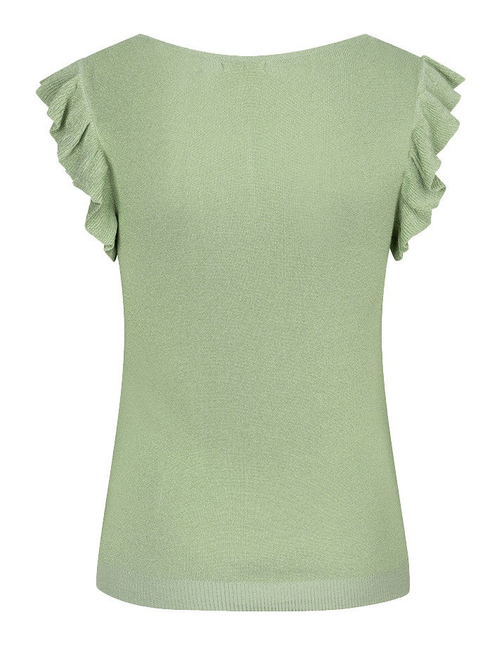 Top ruffle sleeve Groen Top ruffle sleeve Groen