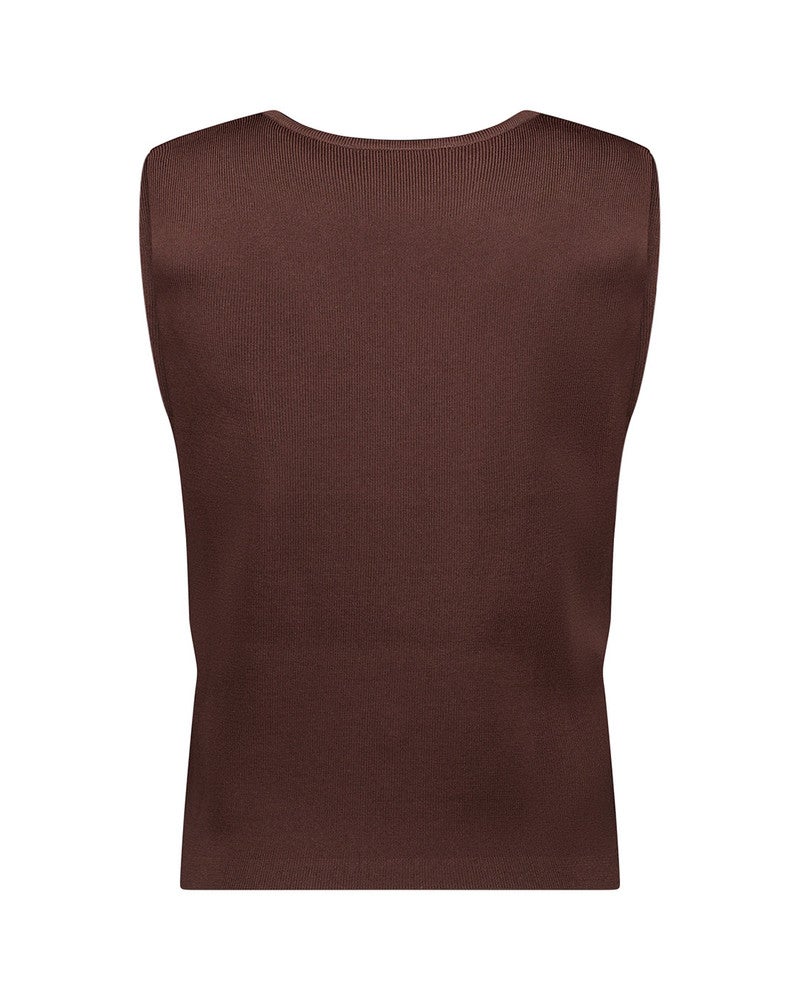 Fenna knitted gilet Bruin 1 Fenna knitted gilet Bruin 1