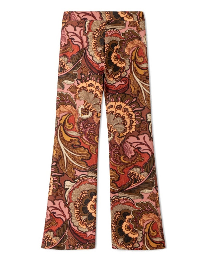 Francis Retro Flower Print On Neoprene Goud Francis Retro Flower Print On Neoprene Goud