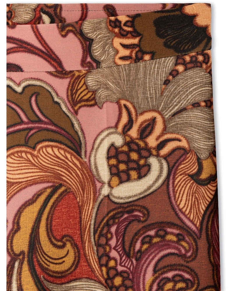 Francis Retro Flower Print On Neoprene Goud Francis Retro Flower Print On Neoprene Goud