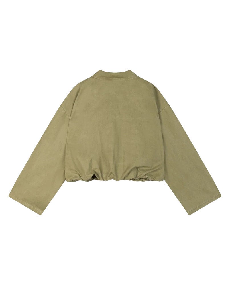 ladies woven cropped balloon jacket ALEY Army ladies woven cropped balloon jacket ALEY Army