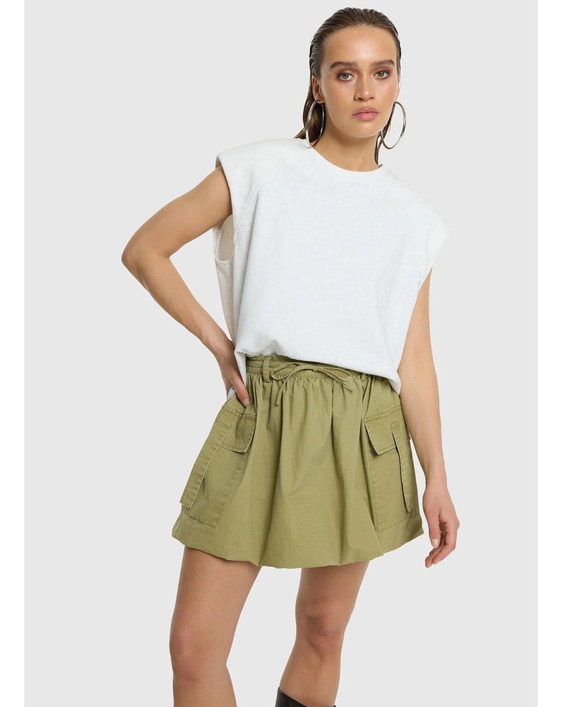 ladies knitted shoulder padding raglan top MIA Off White ladies knitted shoulder padding raglan top MIA Off White