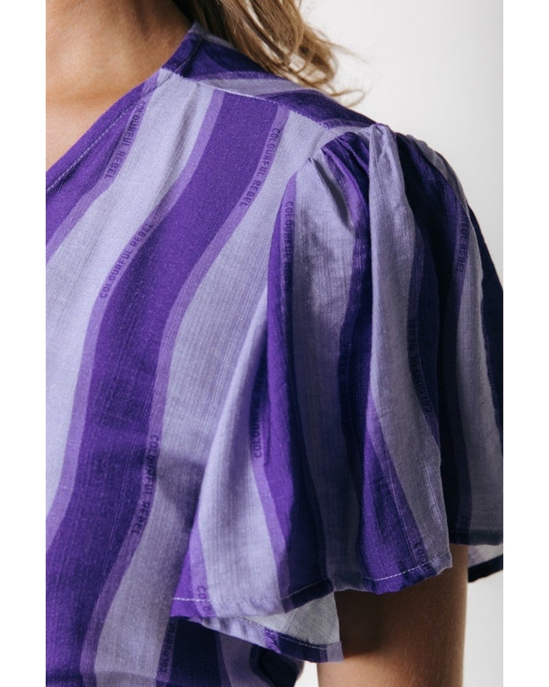 Ava Wavy Stripe Maxi Wrap Dress Paars Ava Wavy Stripe Maxi Wrap Dress Paars