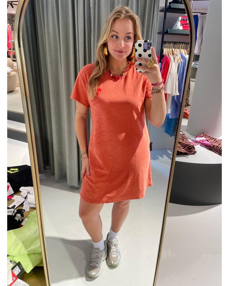 Badstof Dress Palm Oranje Badstof Dress Palm Oranje