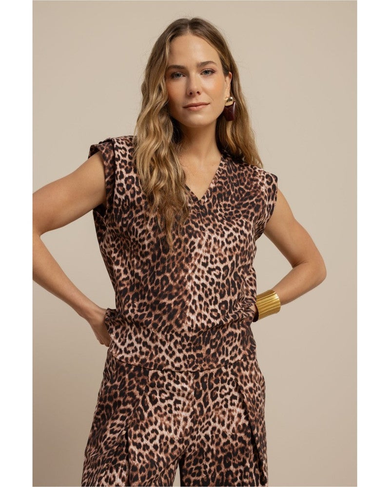 Leone leopard vneck top Bruin 1 Leone leopard vneck top Bruin 1