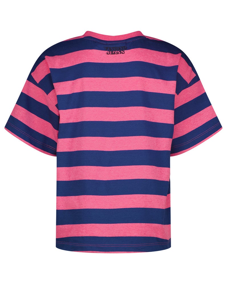 Basic-Tee Stripe Block Roze Basic-Tee Stripe Block Roze