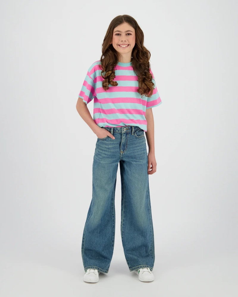 Basic-Tee Stripe Block Blauw Basic-Tee Stripe Block Blauw