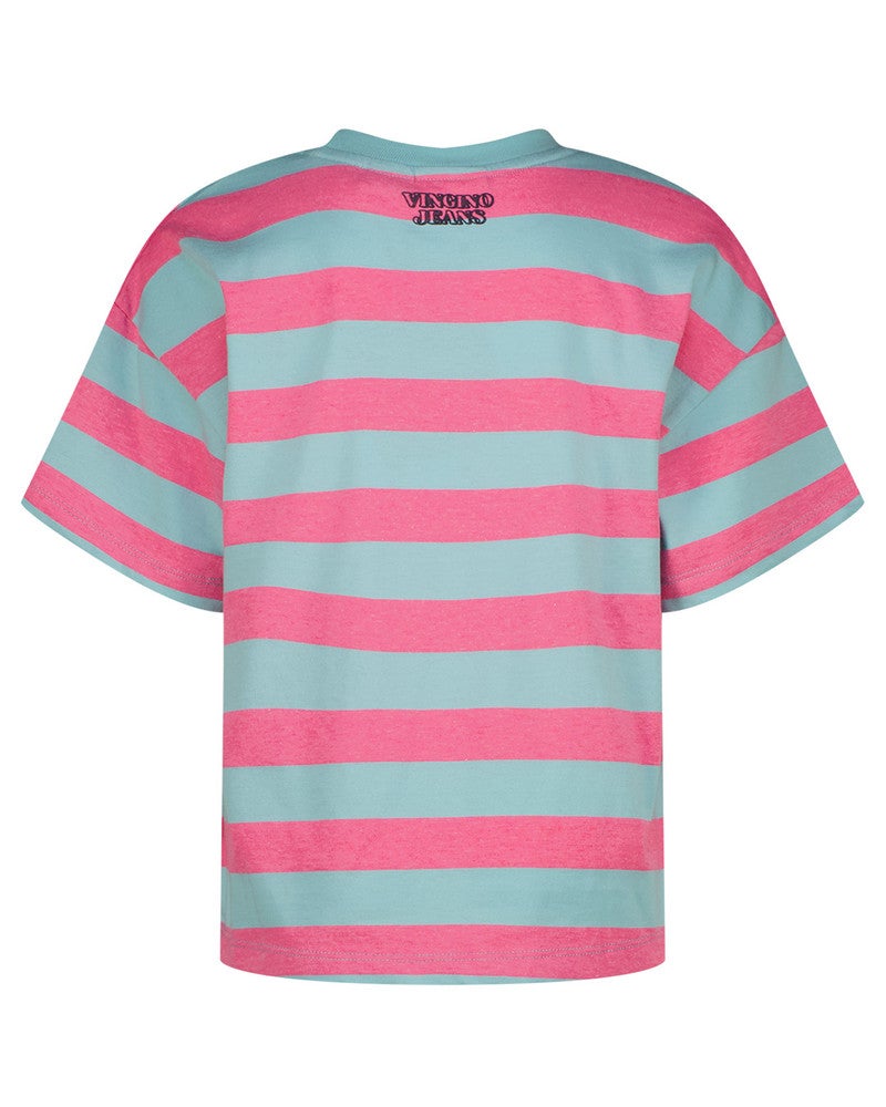 Basic-Tee Stripe Block Blauw Basic-Tee Stripe Block Blauw