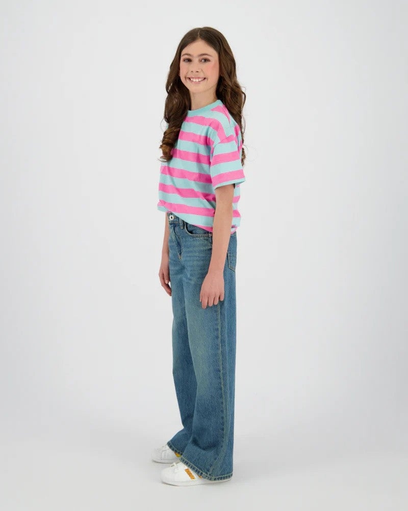 Basic-Tee Stripe Block Blauw Basic-Tee Stripe Block Blauw
