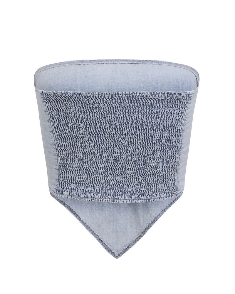 Denim Bandana Top Blauw Denim Bandana Top Blauw