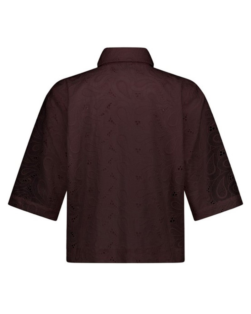 Nyra broderie blouse Bruin 1 Nyra broderie blouse Bruin 1