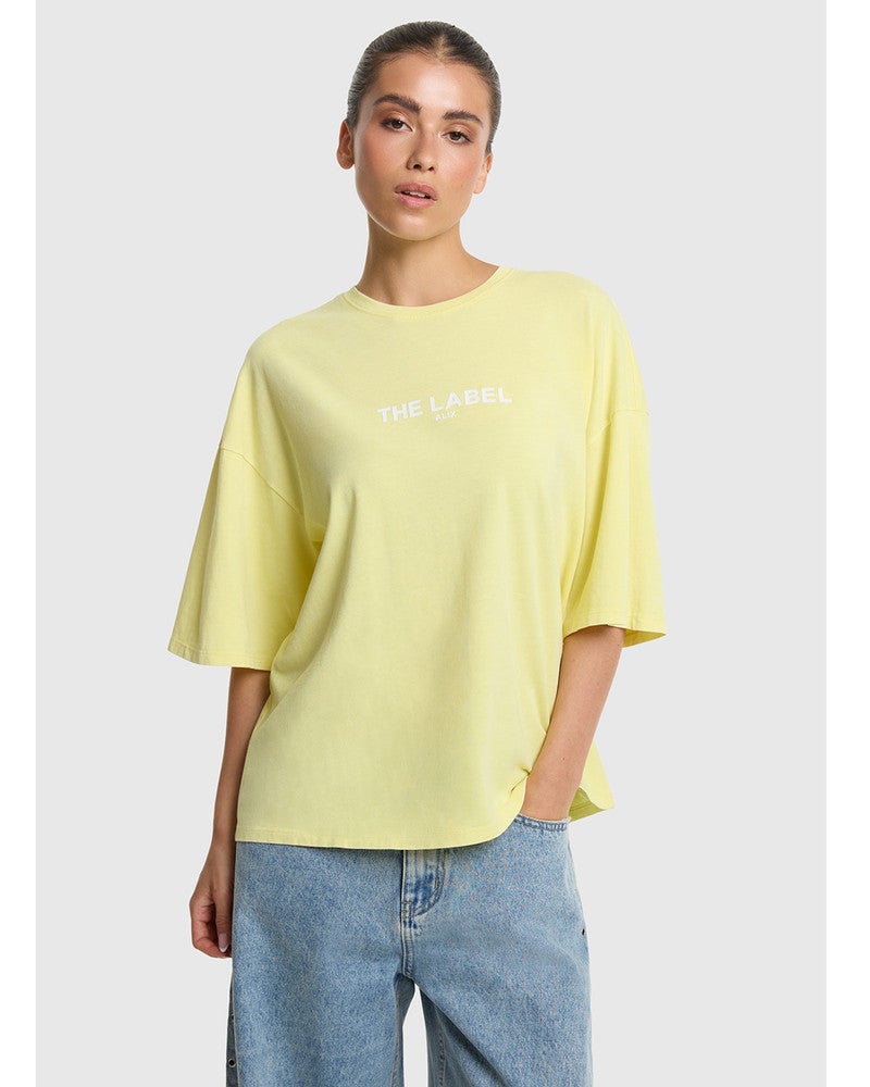 ladies knitted the label t-shirt Geel ladies knitted the label t-shirt Geel