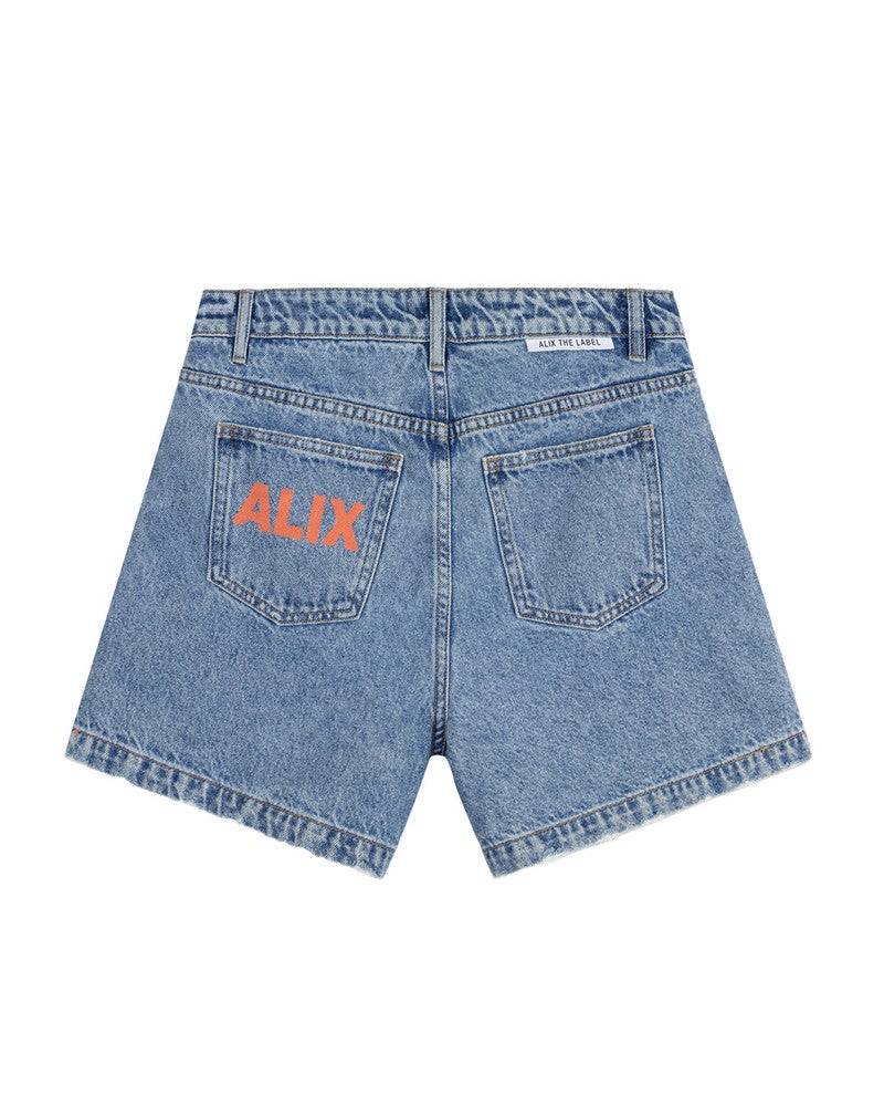 ladies woven bermuda denim shorts Blauw ladies woven bermuda denim shorts Blauw