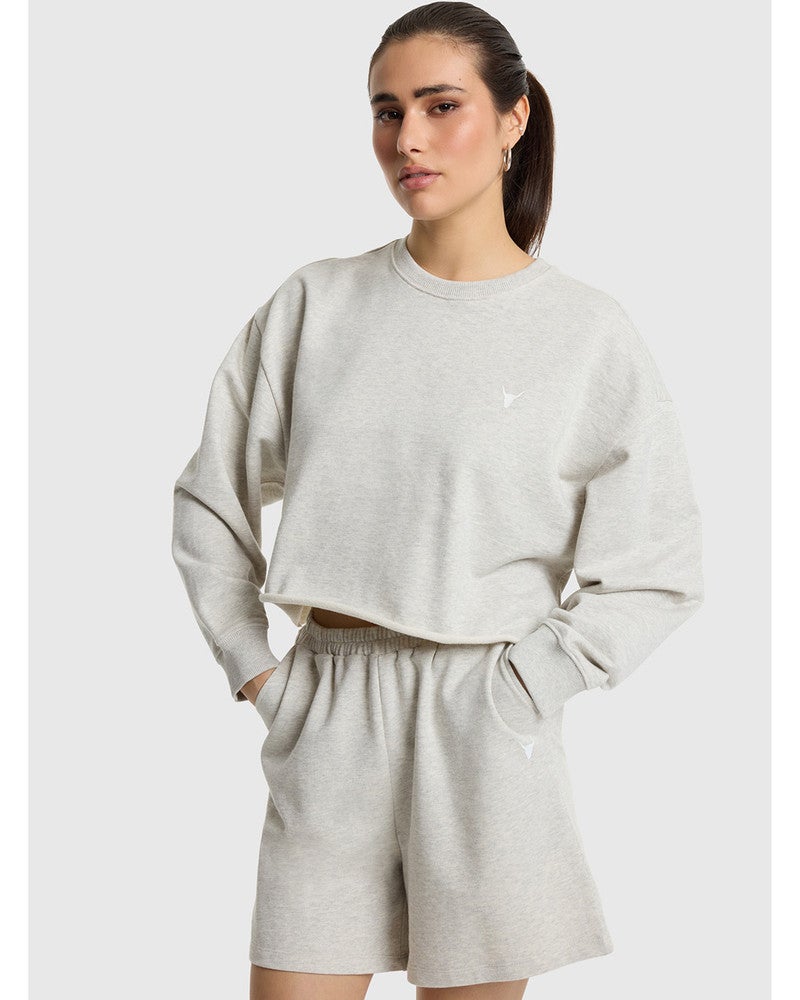 ladies knitted back print sweater Grijs ladies knitted back print sweater Grijs