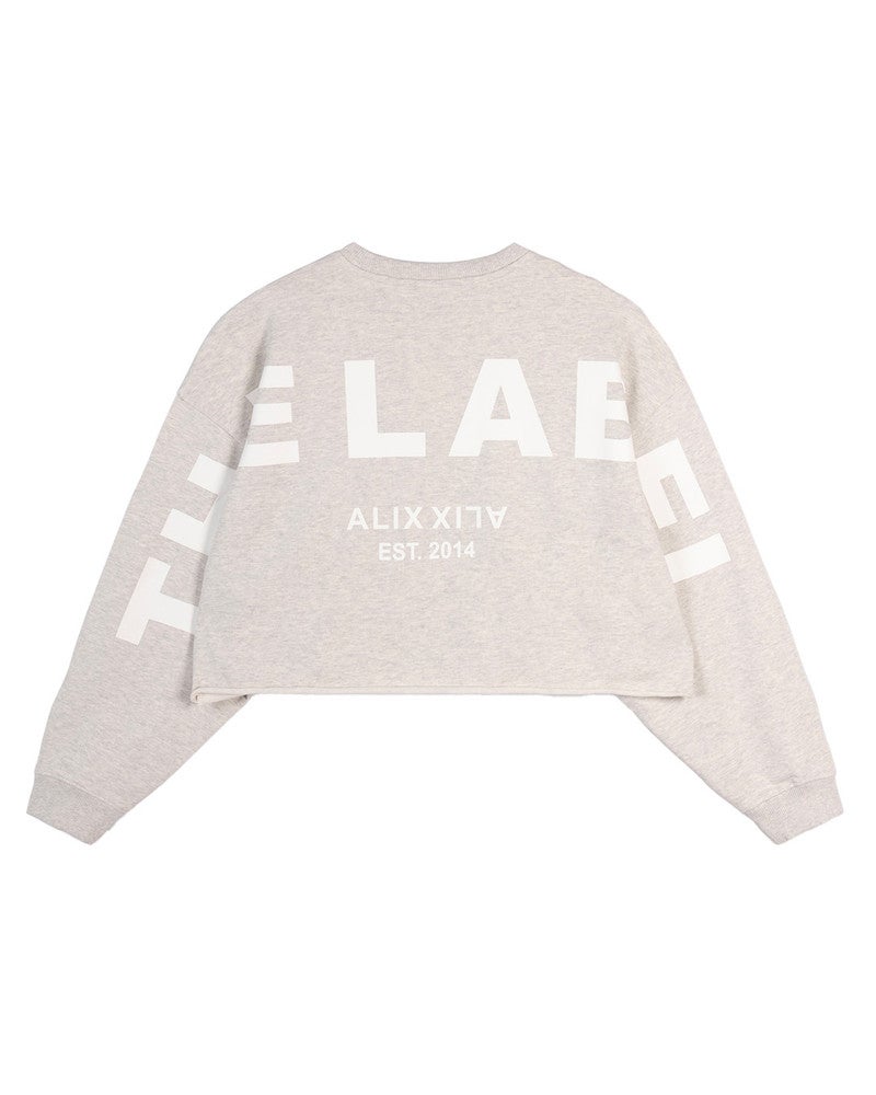 ladies knitted back print sweater Grijs ladies knitted back print sweater Grijs