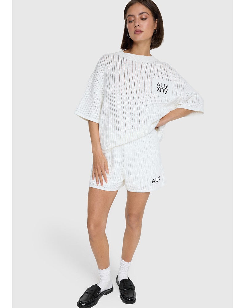ladies knitted ajour shorts Ecru ladies knitted ajour shorts Ecru