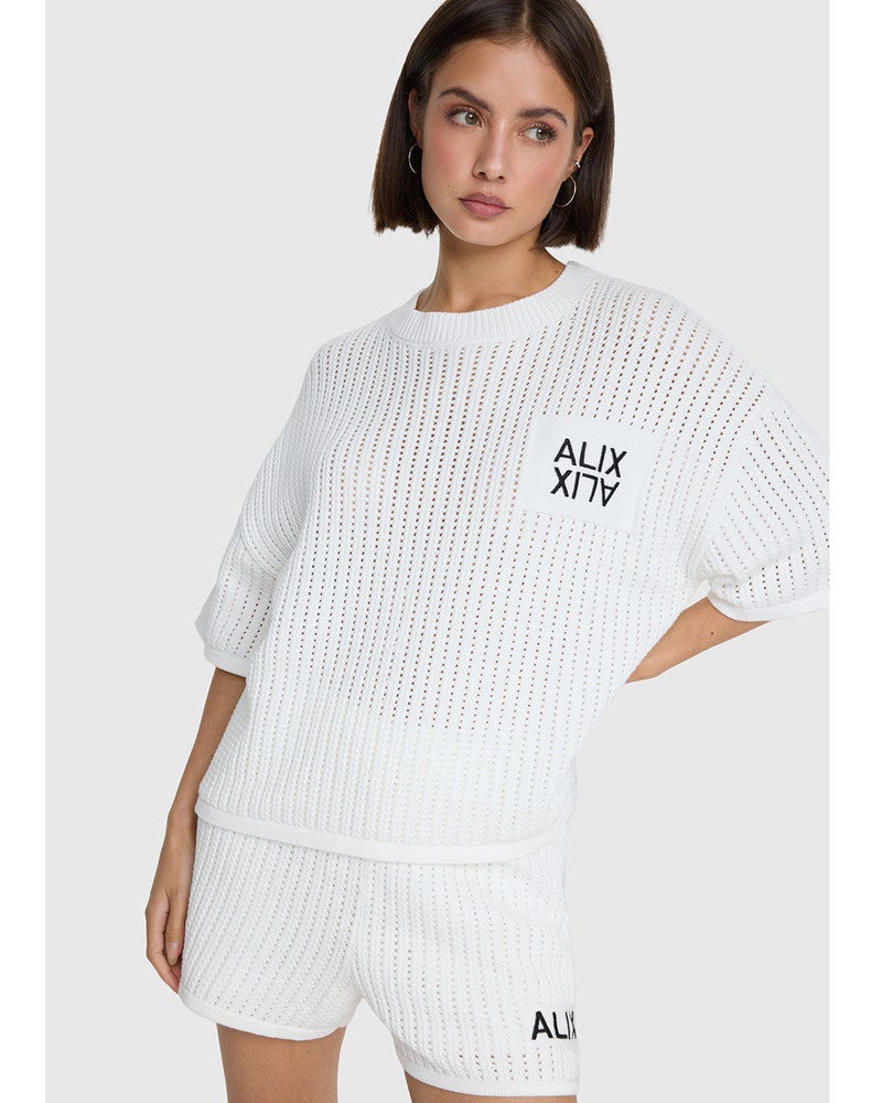 ladies knitted ajour shorts Ecru ladies knitted ajour shorts Ecru