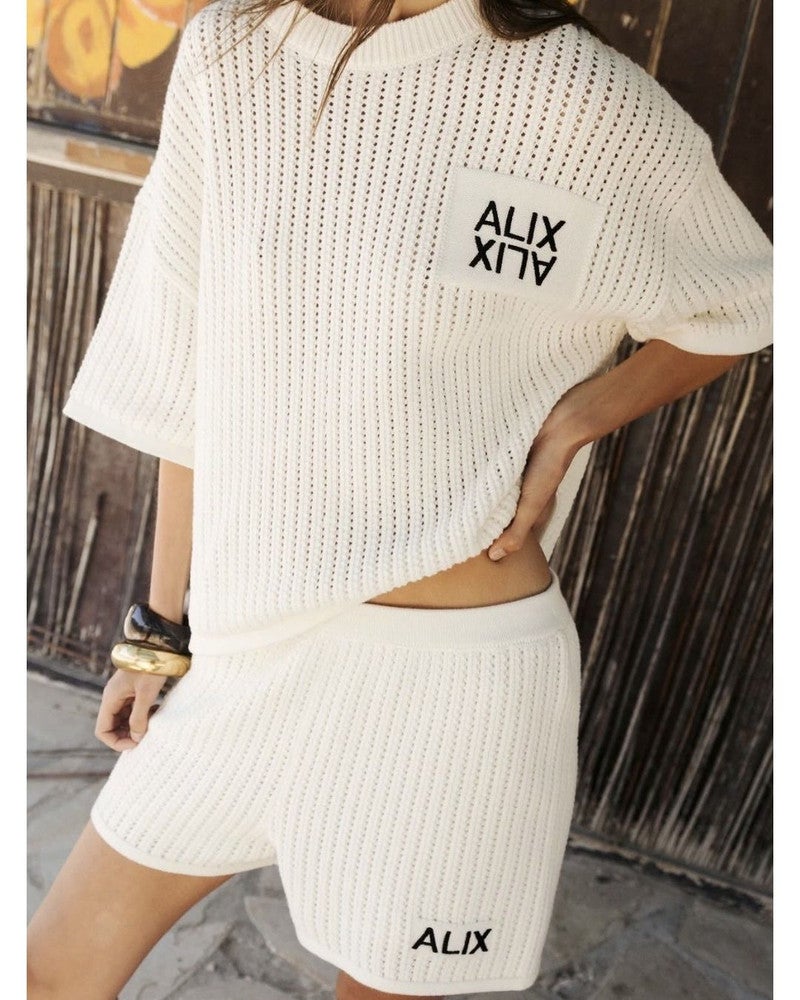 ladies knitted ajour shorts Ecru ladies knitted ajour shorts Ecru