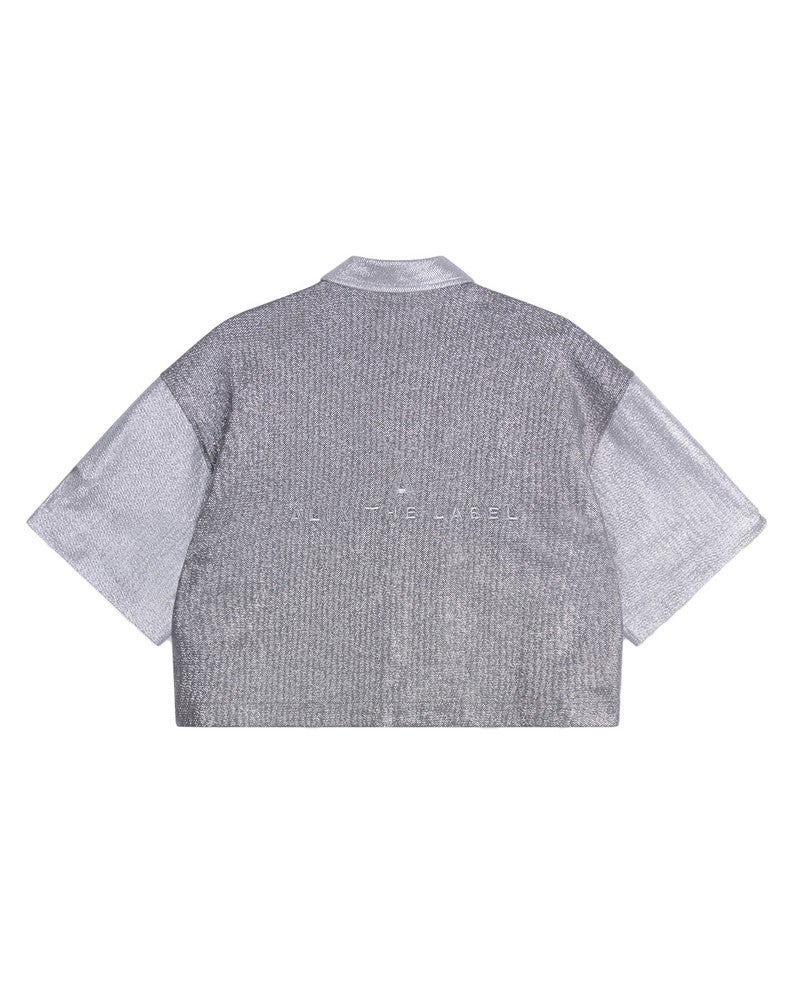 ladies knitted foil cropped blouse Grijs ladies knitted foil cropped blouse Grijs