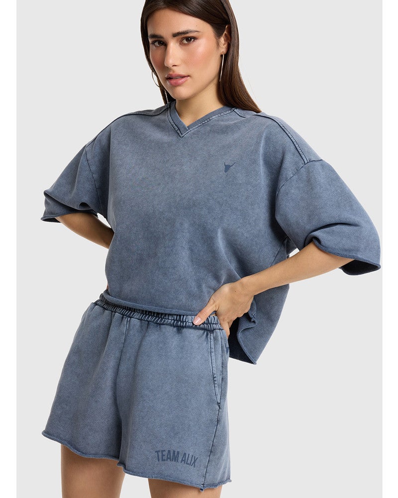 ladies knitted team Alix sweat shorts Donker Blauw ladies knitted team Alix sweat shorts Donker Blauw
