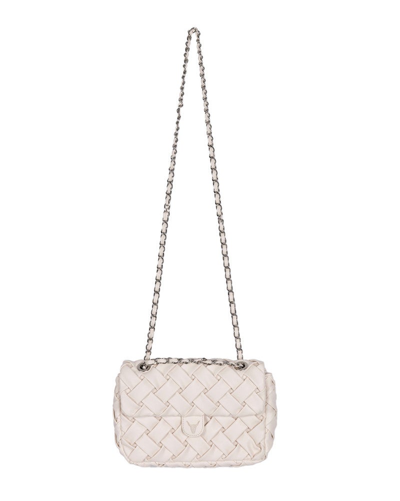 ladies woven small boucle bag Ecru ladies woven small boucle bag Ecru
