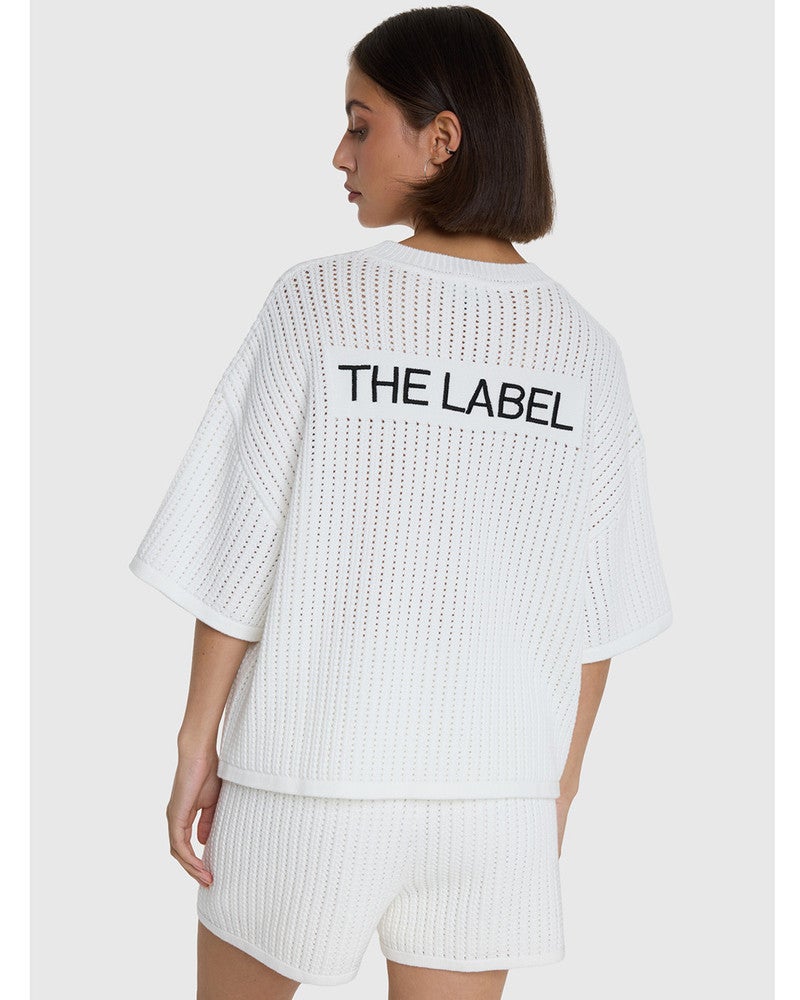 ladies knitted ajour top Ecru ladies knitted ajour top Ecru
