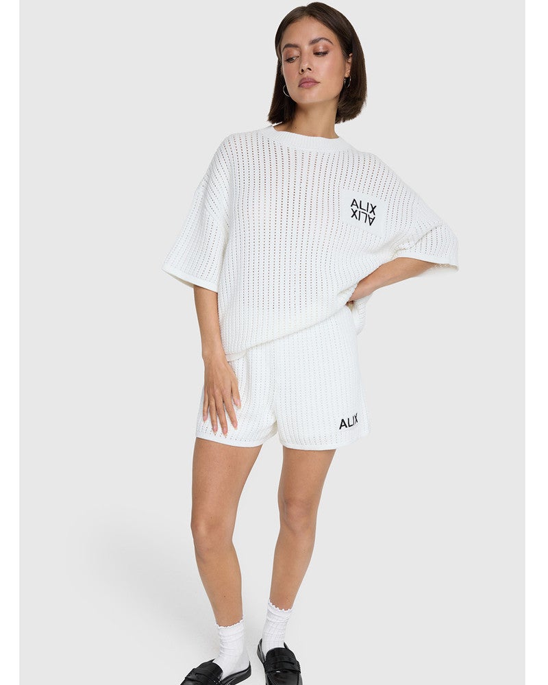 ladies knitted ajour top Ecru ladies knitted ajour top Ecru