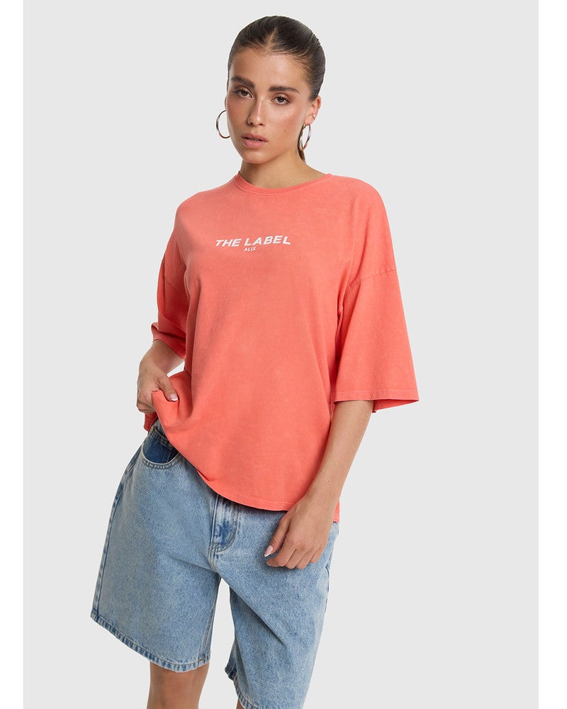 ladies knitted the label t-shirt Oranje ladies knitted the label t-shirt Oranje
