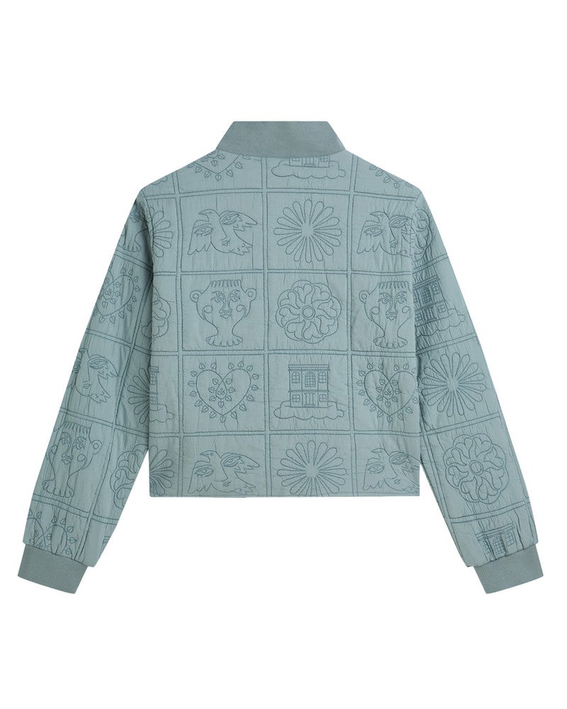 Quilted reversible jacket Licht Blauw Quilted reversible jacket Licht Blauw
