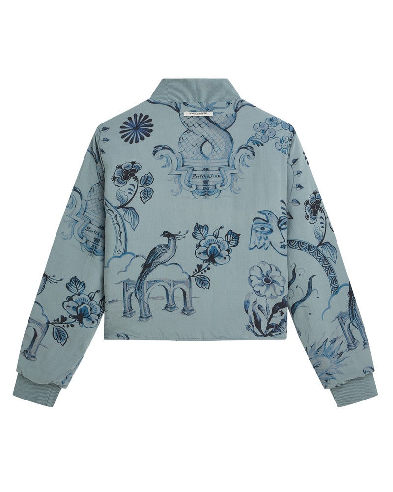 Quilted reversible jacket Licht Blauw Quilted reversible jacket Licht Blauw