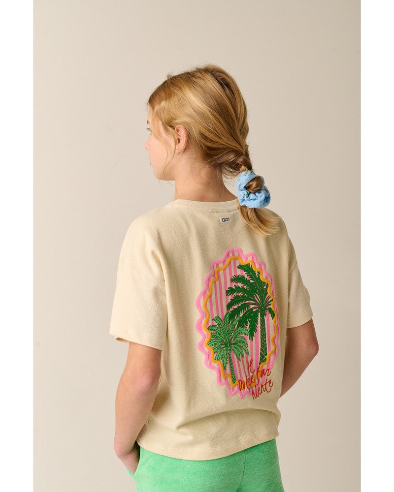 Maringa Tee Palm Backprint Ecru Maringa Tee Palm Backprint Ecru
