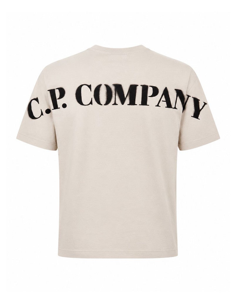 T-shirt Backprint Logo All Oversized Grijs T-shirt Backprint Logo All Oversized Grijs