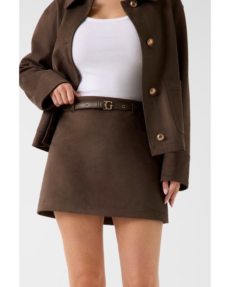 GRACE SUEDE SKIRT Bruin 1 GRACE SUEDE SKIRT Bruin 1