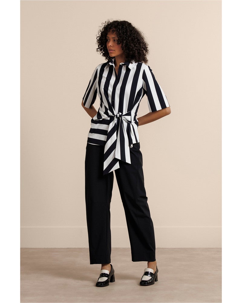 Reda stripe butterfly blouse Zwart 1 Reda stripe butterfly blouse Zwart 1