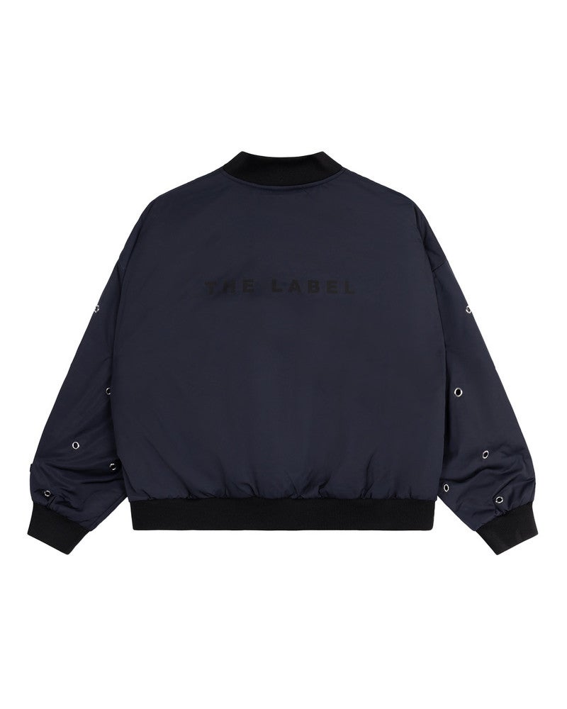ladies woven eyelet bomber Donker Blauw ladies woven eyelet bomber Donker Blauw