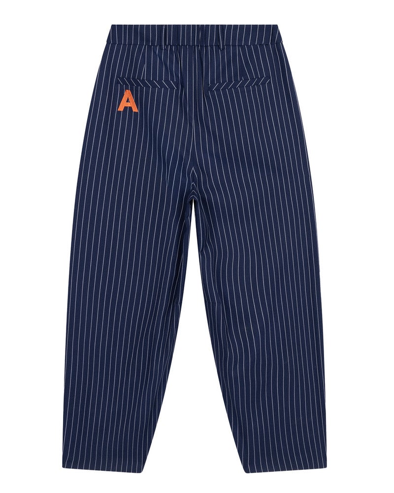 ladies woven striped barrel pants Donker Blauw ladies woven striped barrel pants Donker Blauw