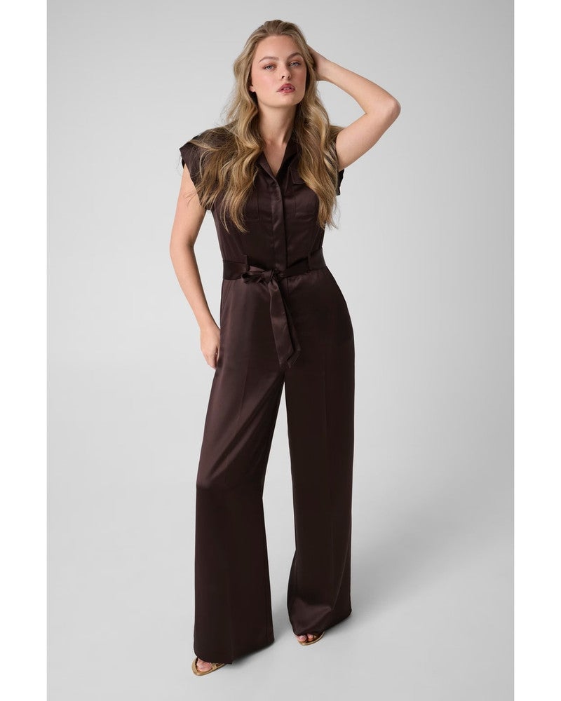 SS FLORA BELTED SATIN OVERALL Bruin 1 SS FLORA BELTED SATIN OVERALL Bruin 1