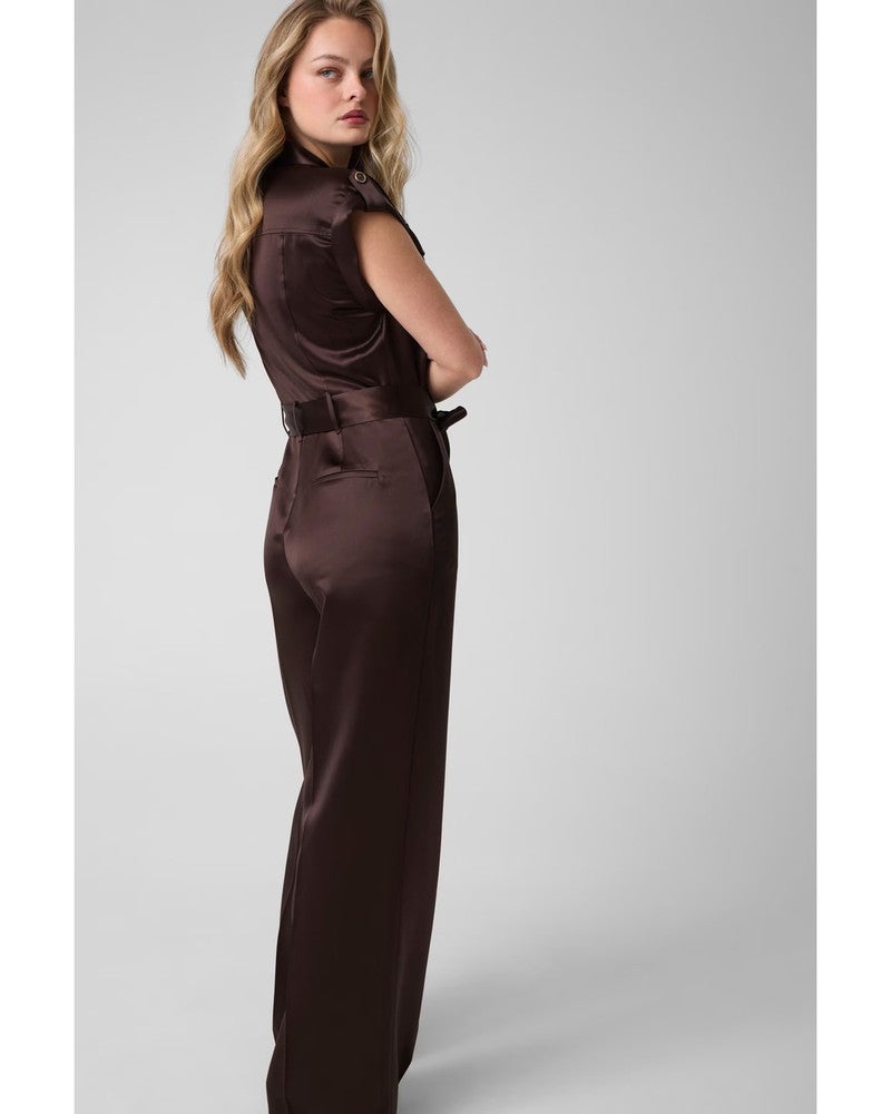 SS FLORA BELTED SATIN OVERALL Bruin 1 SS FLORA BELTED SATIN OVERALL Bruin 1