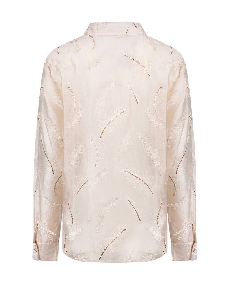 Aysha Blouse Feathers Zand Aysha Blouse Feathers Zand