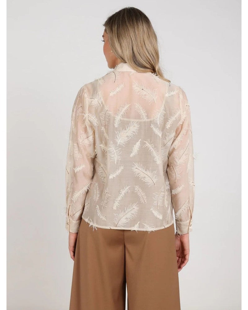 Aysha Blouse Feathers Zand Aysha Blouse Feathers Zand