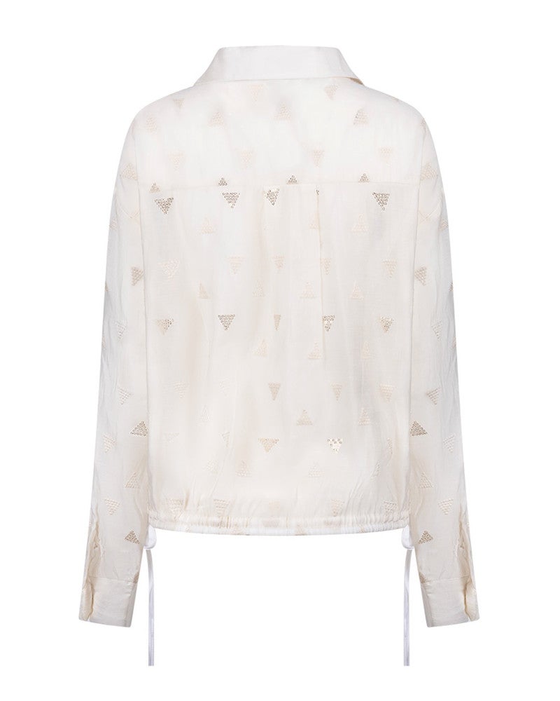 Ally Blouse Square Embroidery Off White Ally Blouse Square Embroidery Off White