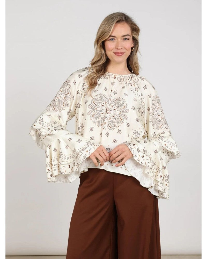 Asra Blouse Paisley Off White Asra Blouse Paisley Off White