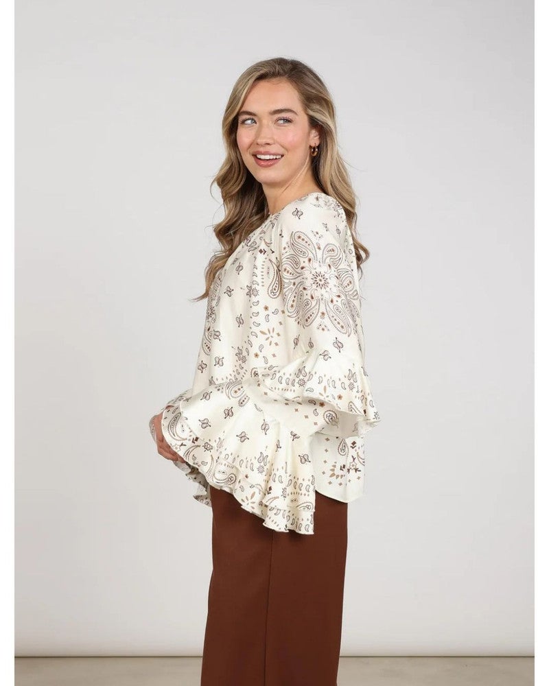 Asra Blouse Paisley Off White Asra Blouse Paisley Off White