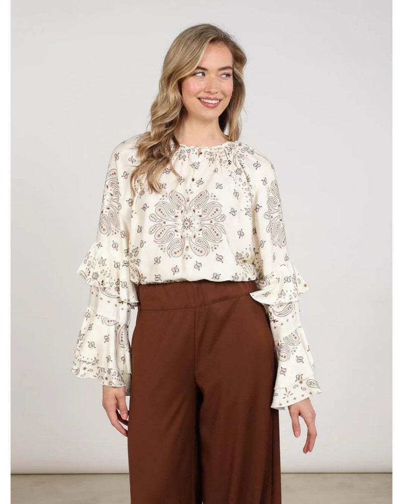 Asra Blouse Paisley Off White Asra Blouse Paisley Off White