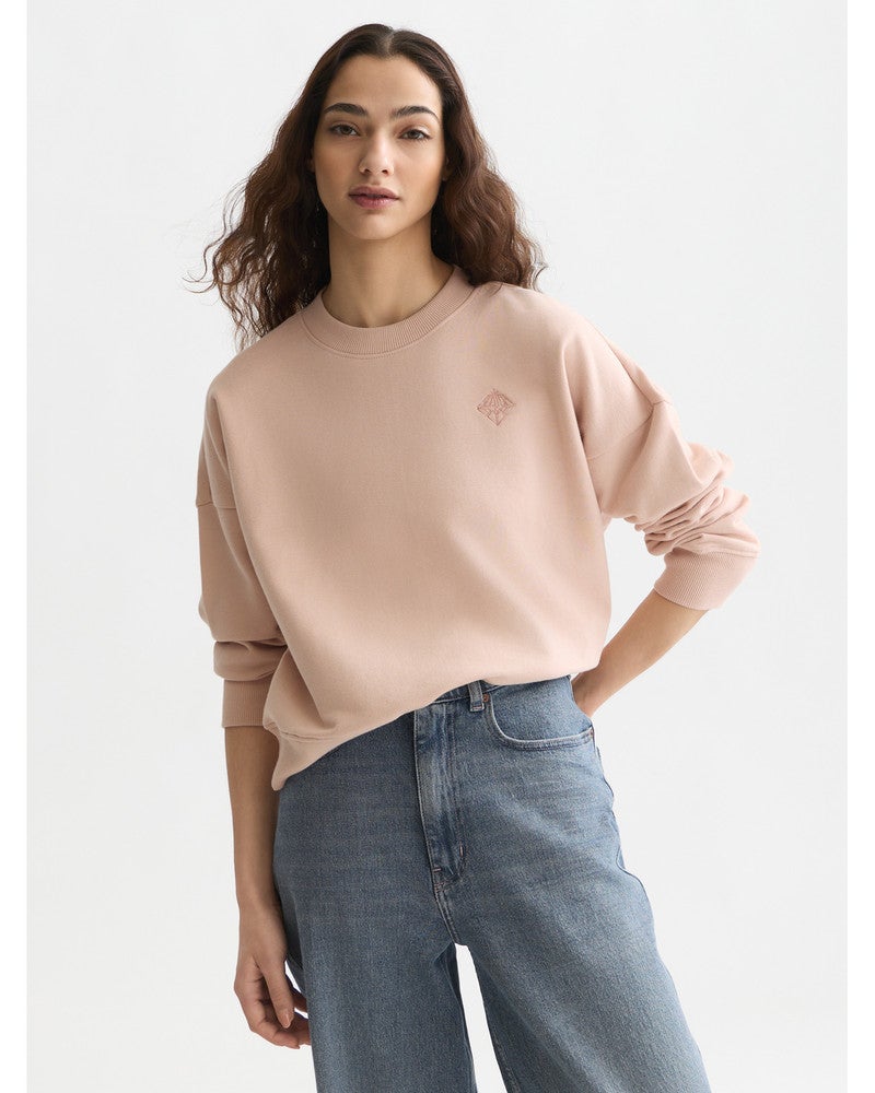 Embroidered logo relaxed-fit sweatshirt Roze Embroidered logo relaxed-fit sweatshirt Roze