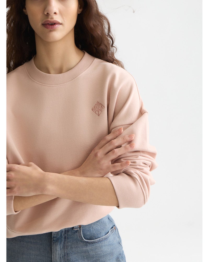 Embroidered logo relaxed-fit sweatshirt Roze Embroidered logo relaxed-fit sweatshirt Roze
