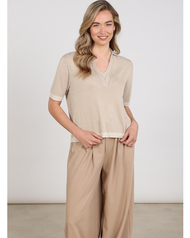 Keelie Top Lurex Zand Keelie Top Lurex Zand
