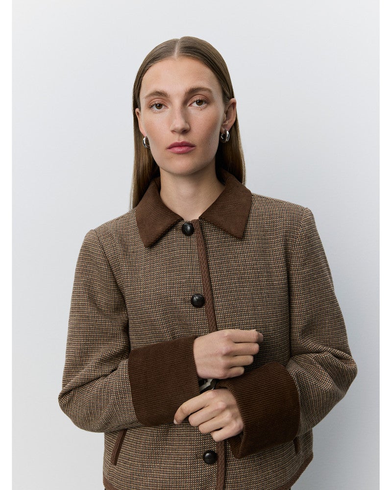 KAMIKKASW SHORT TWEED JACKET Bruin 1 KAMIKKASW SHORT TWEED JACKET Bruin 1